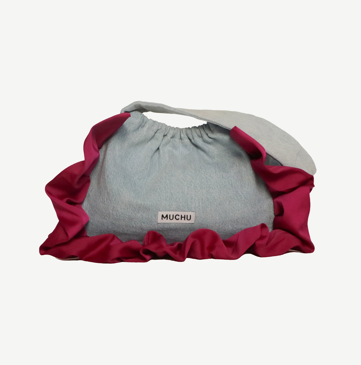 Coin Bag - Blue Denim & Pink Frills