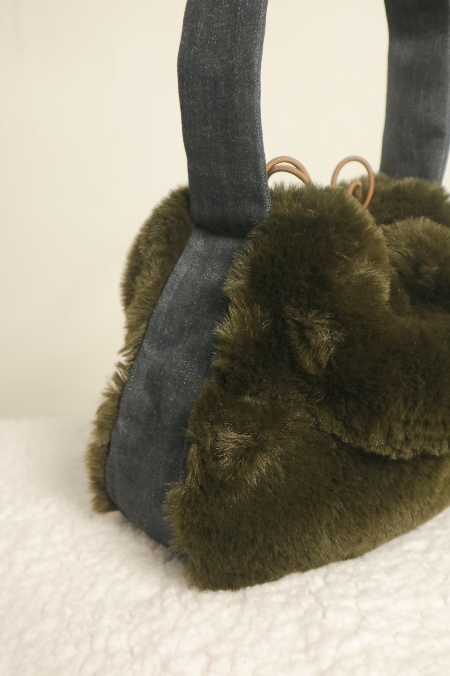 Coin Bag - Fur/Deep Olive Green