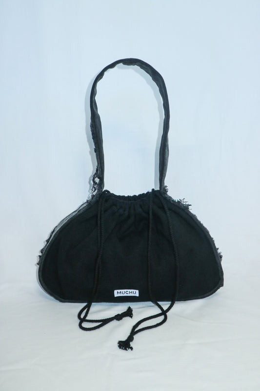 Large Coin Bag - Black Distressed