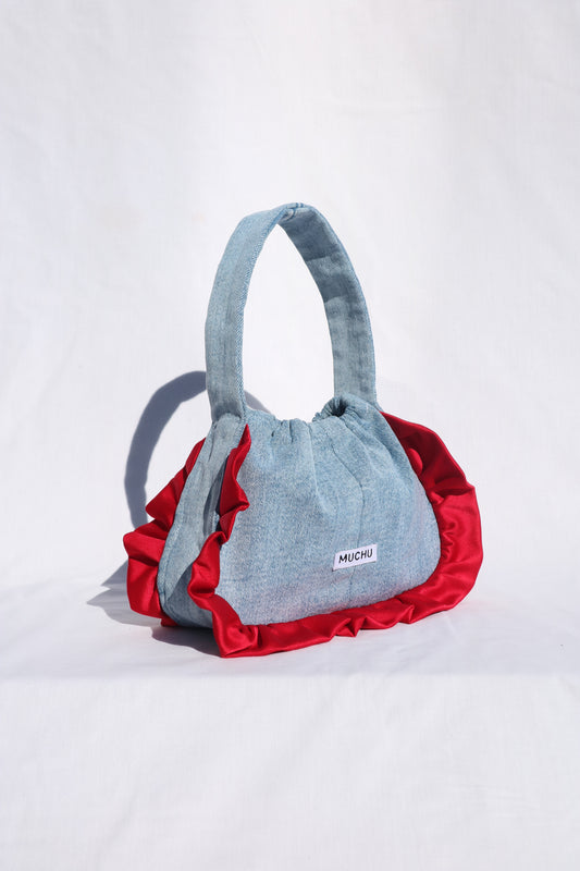 Ruffle Coin Bag - Red
