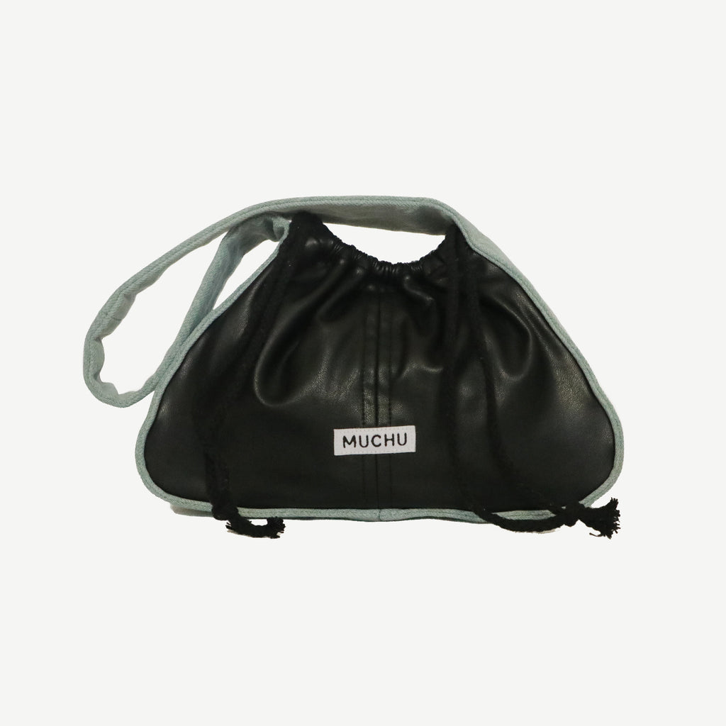 Coin Bag - Light Wash Denim & Leather