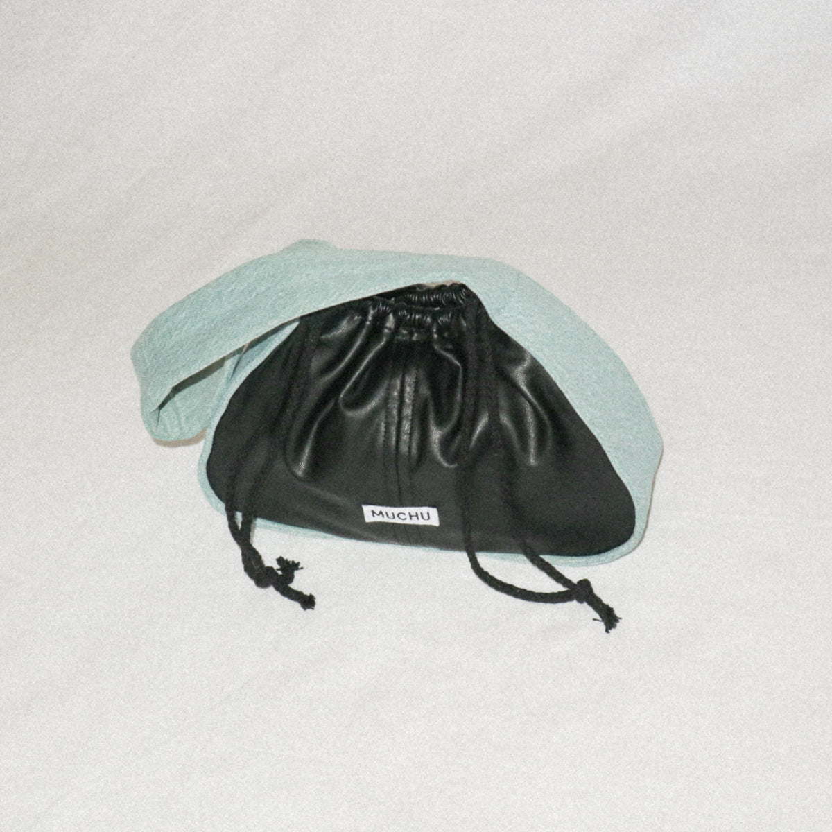 Coin Bag - Light Wash Denim & Leather